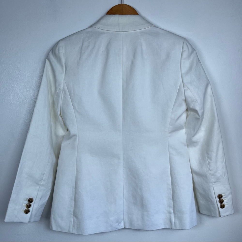 J.Crew Size 2 Petite linen-blend one-button blazer Women’s White - Picture 5 of 13